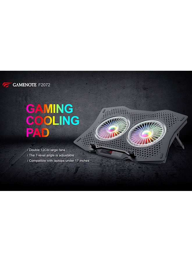 HAVIT F2072-BK GAMING Super  COOLING PAD -Notebook Cooler for Desktop and Laptop Use, Laptop Fan Stand 8 Adjustable Heights