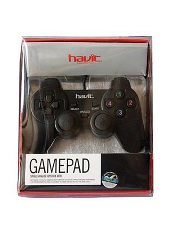 HAVIT HV-G69 USB Wired Vibration Game Pad Remote Joystick with Plug and Play support for all PC Games, Black