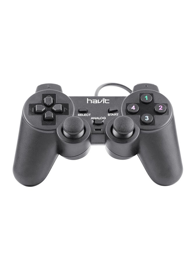 HAVIT HV-G69 USB Wired Vibration Game Pad Remote Joystick with Plug and Play support for all PC Games, Black