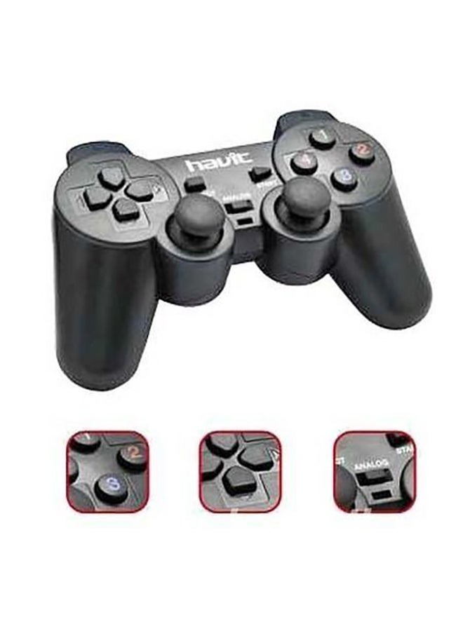HAVIT HV-G69 USB Wired Vibration Game Pad Remote Joystick with Plug and Play support for all PC Games, Black