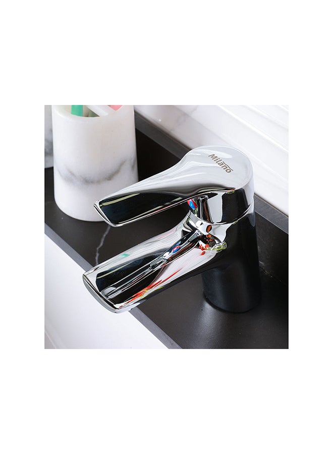 ميلانو خلاط مغسلة براتو مع مصفاة لإزالة الأوساخ فضي Standard - Image 3