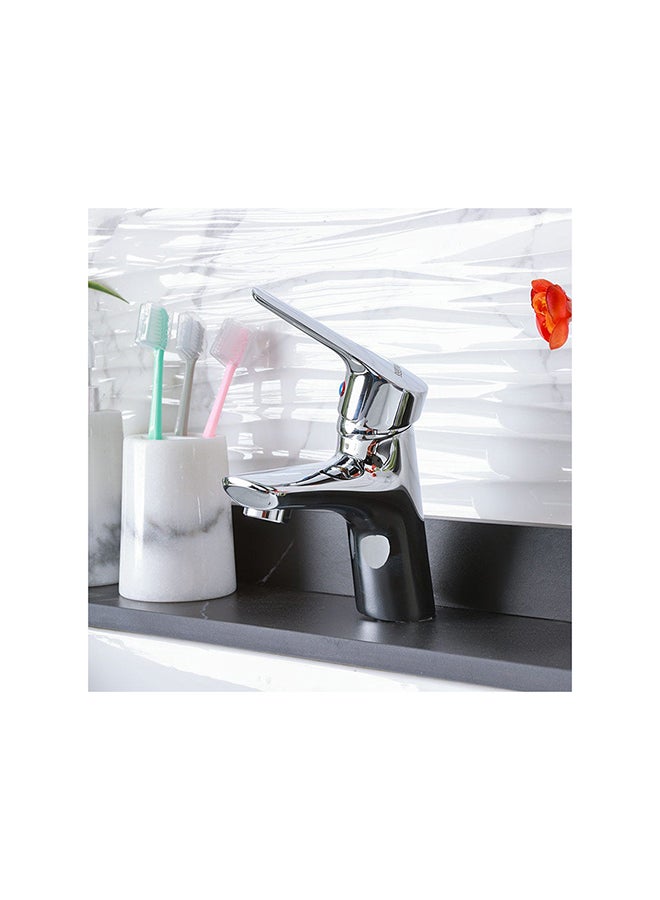 ميلانو خلاط مغسلة براتو مع مصفاة لإزالة الأوساخ فضي Standard - Image 4