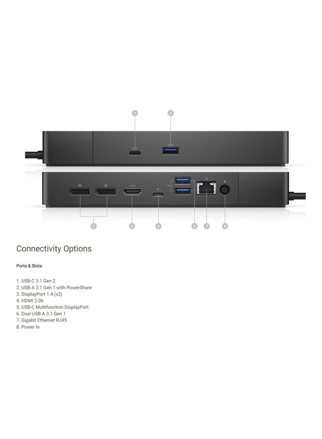 DELL WD19S Docking Station with 130W Power Adapter Black  - Image 5