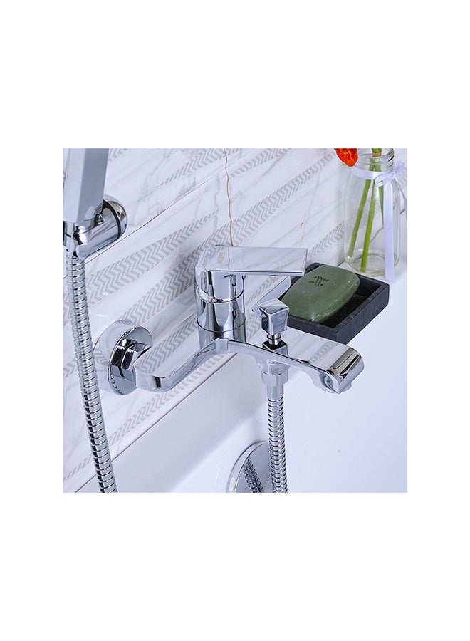 DANUBE HOME Milano Power Bath Mixer With Shower Set Silver 40x60cm - Image 5