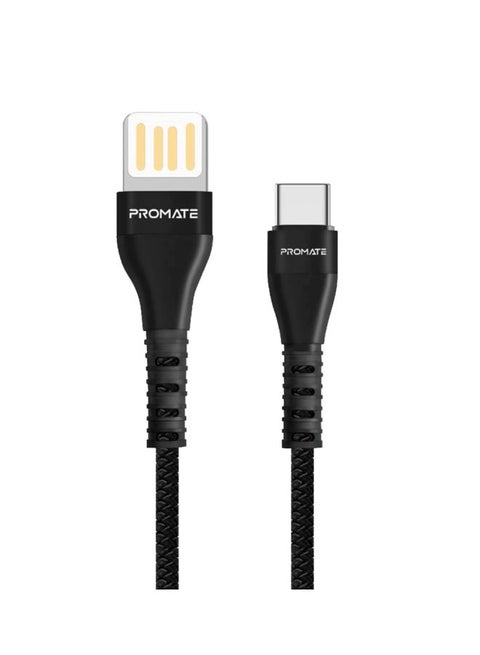 USB-C To Reversible USB-A Charging Cable Black