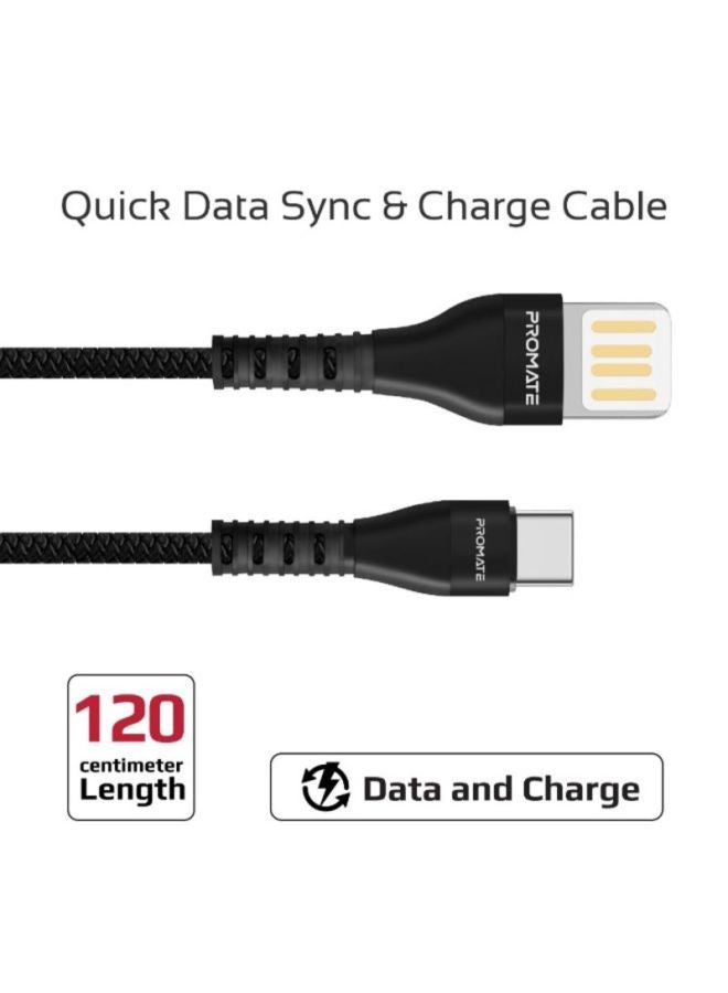 USB-C To Reversible USB-A Charging Cable Black