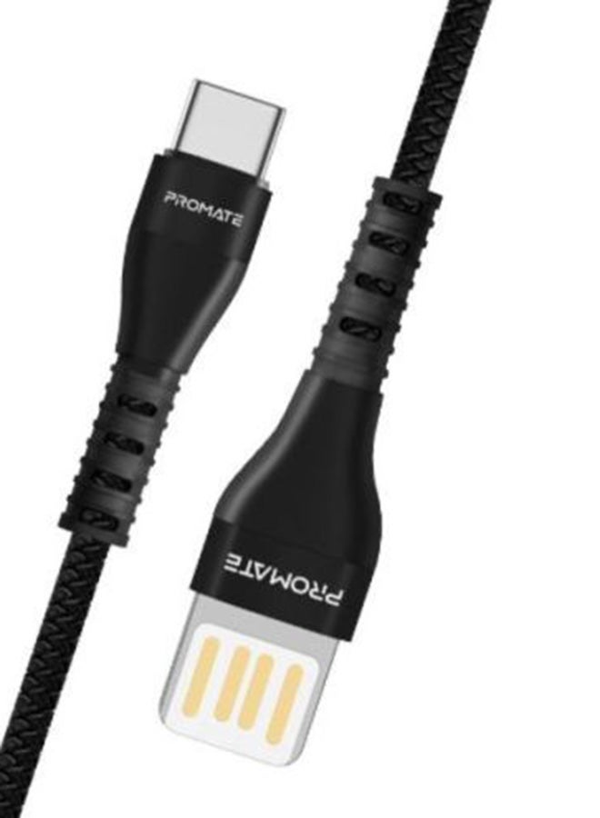 USB-C To Reversible USB-A Charging Cable Black