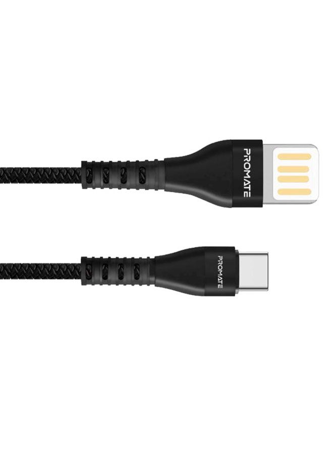 USB-C To Reversible USB-A Charging Cable Black