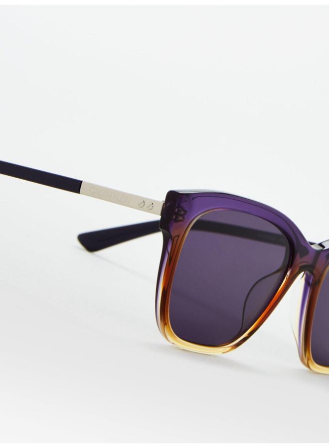 كالفن كلاين نظارة شمسية بإطار مربع كامل - عدسات بمقاس: 55 مم للنساء - Image 3