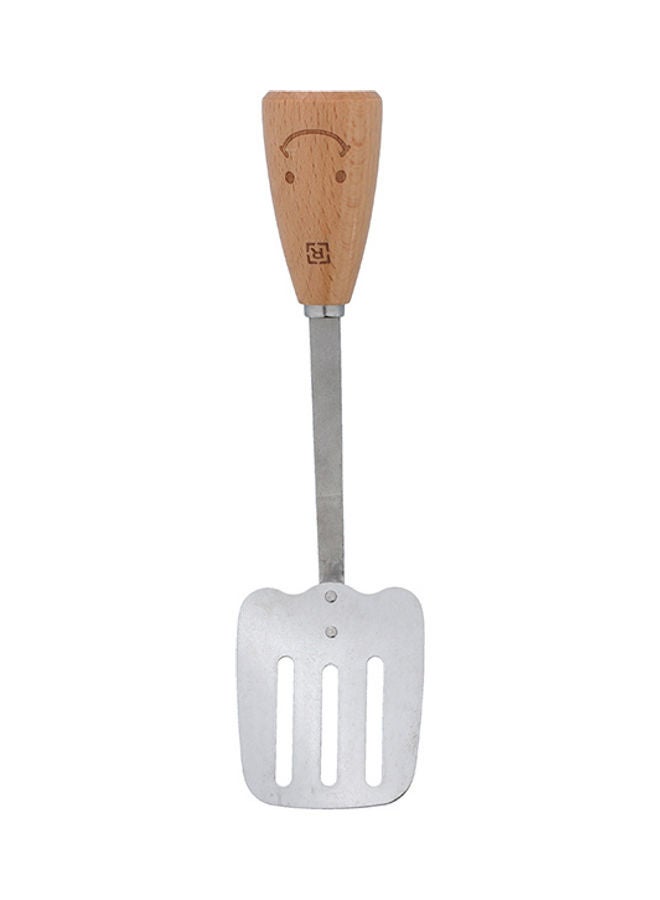 رويال فورد Slotted Turner, Stainless Steel with Wooden Handle, RF10661 | Turner Spatula with for Cooking, Flipping, Frying Fish, Tuna, Steak, Eggs, Pancake Beige/Silver  - Image 1