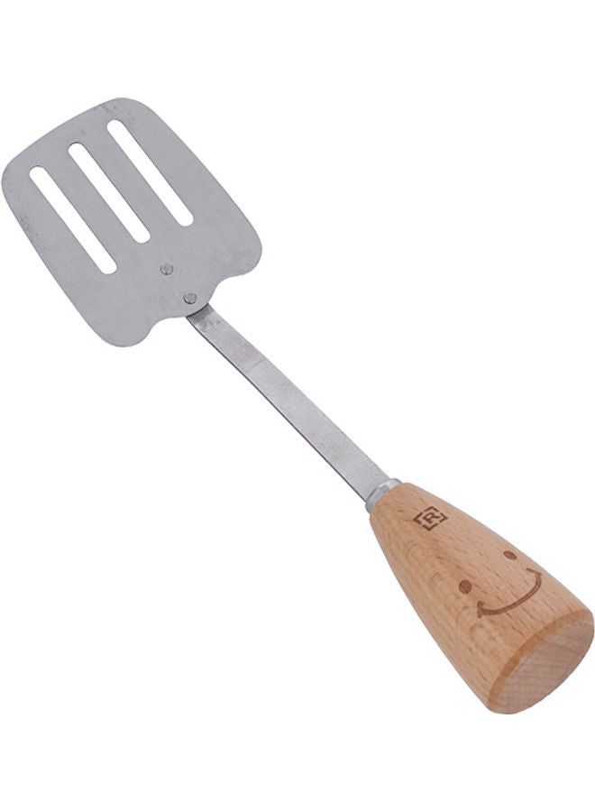 رويال فورد Slotted Turner, Stainless Steel with Wooden Handle, RF10661 | Turner Spatula with for Cooking, Flipping, Frying Fish, Tuna, Steak, Eggs, Pancake Beige/Silver  - Image 2