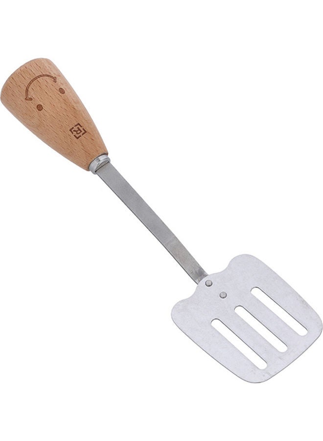 رويال فورد Slotted Turner, Stainless Steel with Wooden Handle, RF10661 | Turner Spatula with for Cooking, Flipping, Frying Fish, Tuna, Steak, Eggs, Pancake Beige/Silver  - Image 3
