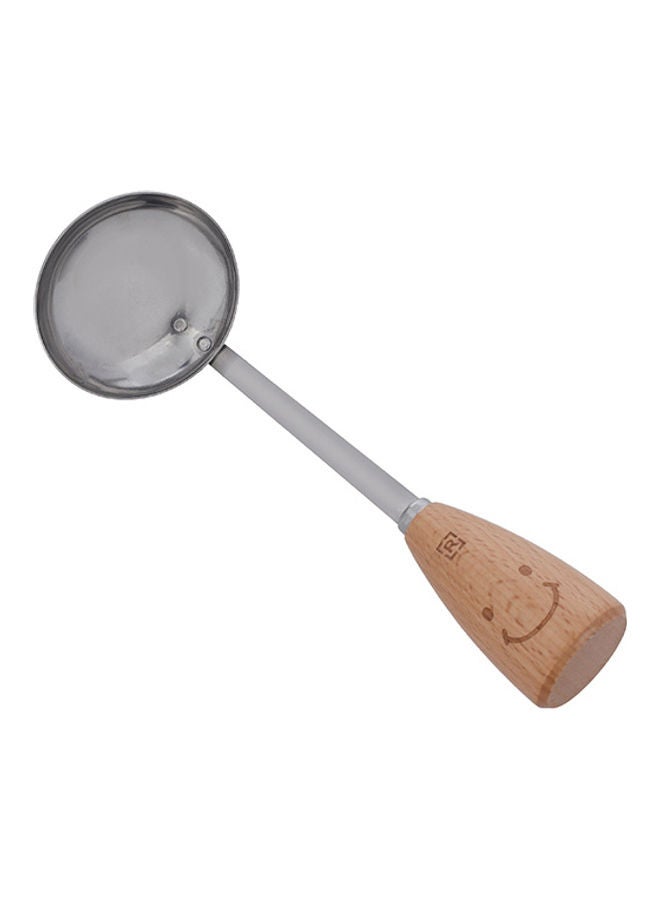 Royalford Soup Ladle, Stainless Steel with Wooden Handle, RF10658 | Stew Serving Spoon with Long Heat-Resistant Handle | Modern Design Sauce Spoon Silver/Brown 18cm - Image 3
