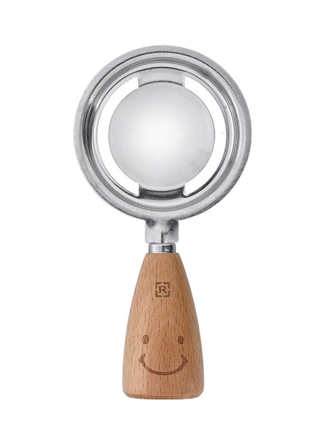 Royalford Egg Spoon, Stainless Steel with Wooden Handle, RF10663 | Egg White Separating Kitchen Tool | Eggs Yolk Filter for Kitchen Baking Cooking Beige/Silver - Image 3