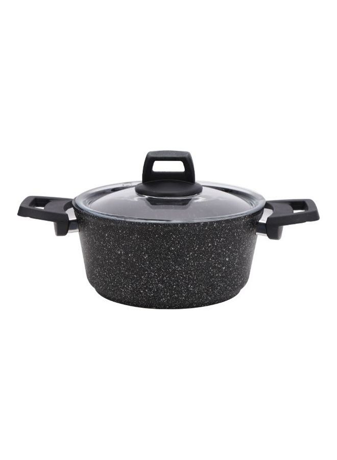 Royalford 7 Pieces Granite Coated Cookware Set With Aluminum Body And Tempered Glass Lid Black 68.5X39.5x17.5cm  - Image 2