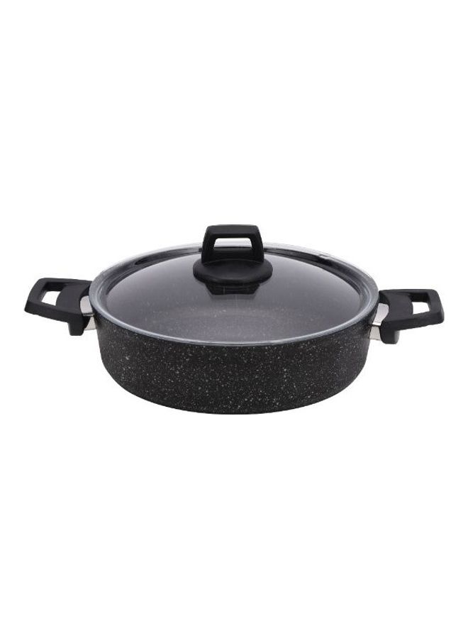 Royalford 7 Pieces Granite Coated Cookware Set With Aluminum Body And Tempered Glass Lid Black 68.5X39.5x17.5cm  - Image 3