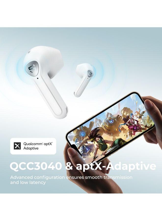 SoundPEATS - Bluetooth V5.2 Earphones Air3 Wireless Earbuds With Qualcomm QCC3040 AptX-Adaptive 4-Mic CVC 8.0 Noise Cancellation TrueWireless Mirroring Tech Game Mode In-Ear Detection White - Image 1