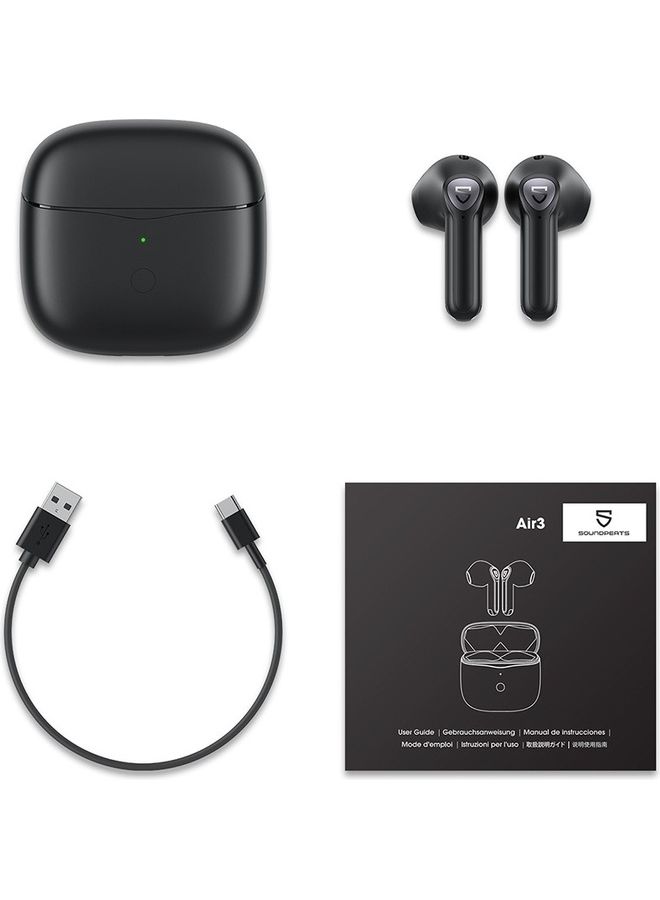 SoundPEATS - Bluetooth V5.2 Earphones Air3 Wireless Earbuds With Qualcomm QCC3040 AptX-Adaptive 4-Mic CVC 8.0 Noise Cancellation TrueWireless Mirroring Tech Game Mode In-Ear Detection Black - Image 1