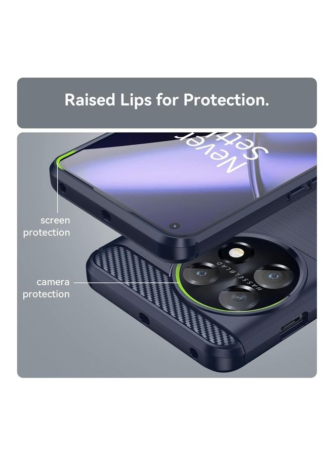 MARGOUN OnePlus 11 Case Slim Soft TPU Brushed Carbon Fiber Anti-Fingerprint Shockproof Cover Dark Blue Dark Blue - Image 5