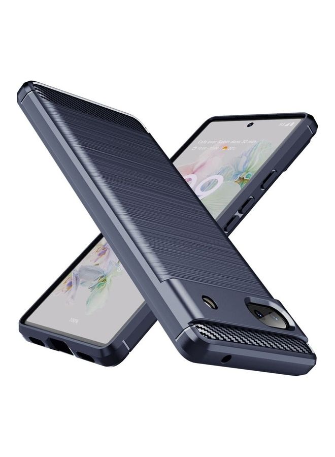 MARGOUN Google Pixel 6a Case Slim Soft TPU Brushed Carbon Fiber Anti-Fingerprint Shockproof Cover Dark Blue Dark Blue - Image 1