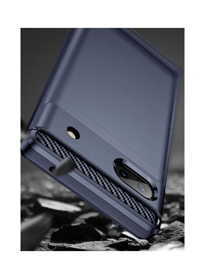 MARGOUN Google Pixel 6a Case Slim Soft TPU Brushed Carbon Fiber Anti-Fingerprint Shockproof Cover Dark Blue Dark Blue - Image 4