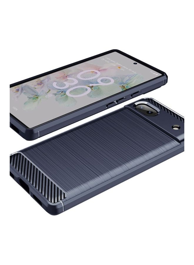 MARGOUN Google Pixel 6a Case Slim Soft TPU Brushed Carbon Fiber Anti-Fingerprint Shockproof Cover Dark Blue Dark Blue - Image 5