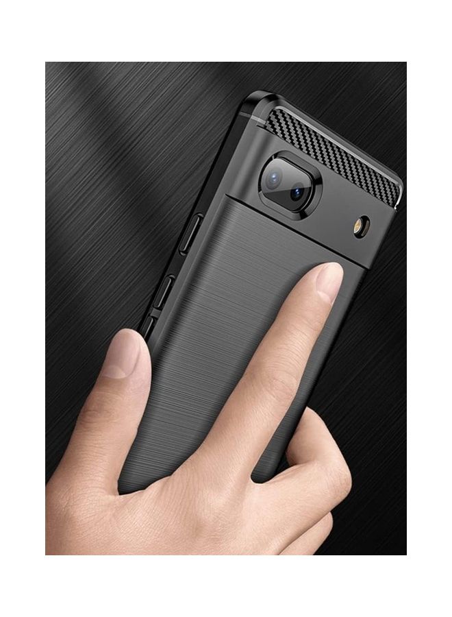 MARGOUN Google Pixel 6a Case Slim Soft TPU Brushed Carbon Fiber Anti-Fingerprint Shockproof Cover Black Black - Image 2