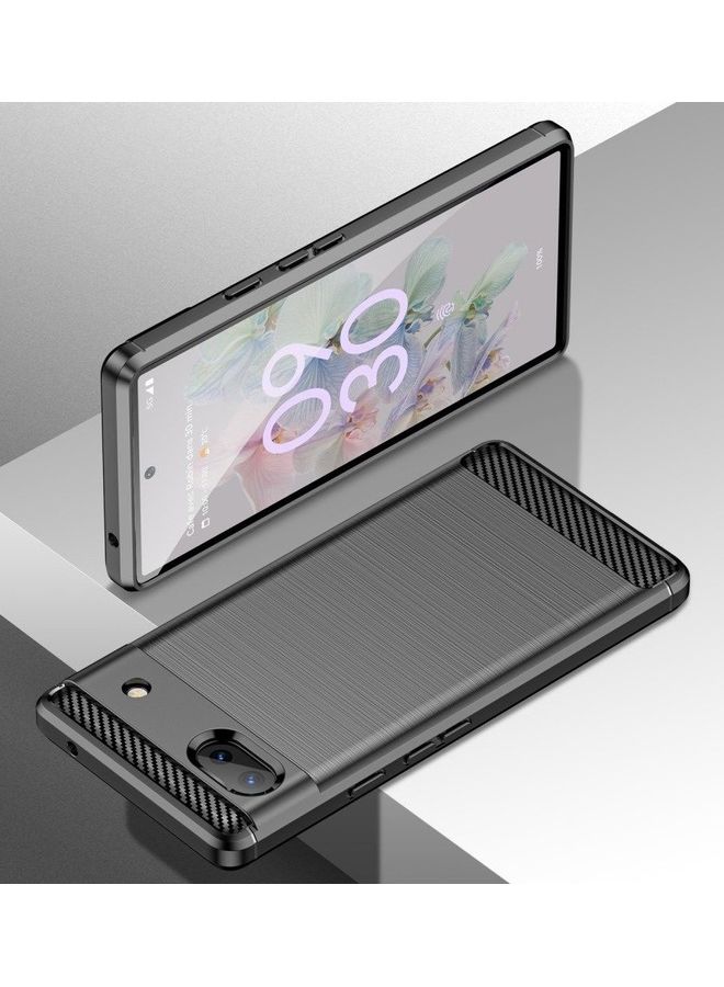 MARGOUN Google Pixel 6a Case Slim Soft TPU Brushed Carbon Fiber Anti-Fingerprint Shockproof Cover Black Black - Image 3