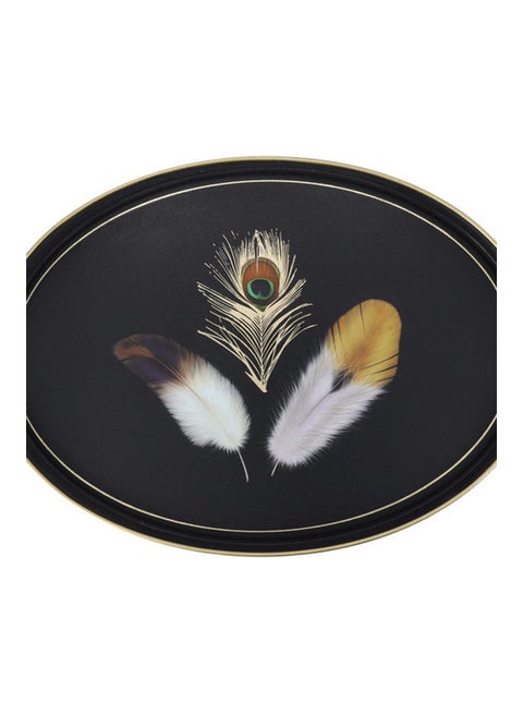 Black Gold Tray 43X30Cm Assorted Design Made In Turkey Black With Red Floral Design/Yellow Design Assorted 42x30cm