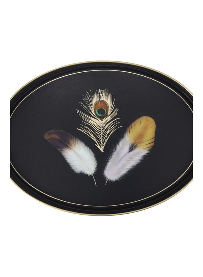 Royalford Black Gold Tray 43X30Cm Assorted Design Made In Turkey Black With Red Floral Design/Yellow Design Assorted 42x30cm  - Image 1