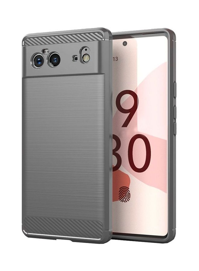 MARGOUN Google Pixel 6 Case Slim Soft TPU Brushed Carbon Fiber Anti-Fingerprint Shockproof Cover Grey Grey  - Image 1