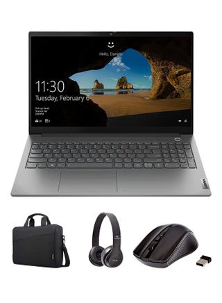 كمبيوتر محمول ThinkBook 15 G2 للأعمال بشاشة مقاس 15.6 بوصة، ومعالج Core i5-1135G7/ذاكرة وصول عشوائي سعة 16 جيجابايت/محرك أقراص SSD سعة 1 تيرابايت/بطاقة رسومات Intel Iris XE/نظام تشغيل Windows 11 Pro مع حقيبة كمبيوتر محمول + ماوس لاسلكي + سماعة رأس BT - v1679052461/N53392660A_1