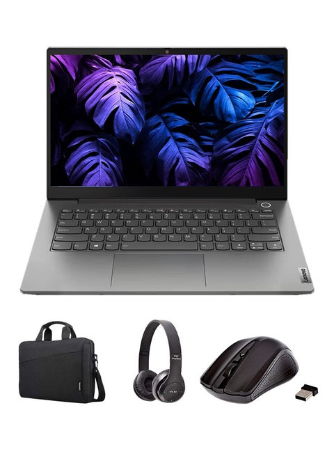 Thinkbook 14 G2 ITL (Upgraded Version) Laptop With 14 Inch Display, Core i7-1165G7 Processor/16GB RAM/1TB SSD/Intel Iris XE Graphics/Windows 10 Pro With (Upgraded Version) Laptop Bag + Wireless Mouse + BT Headphone English Mineral Grey