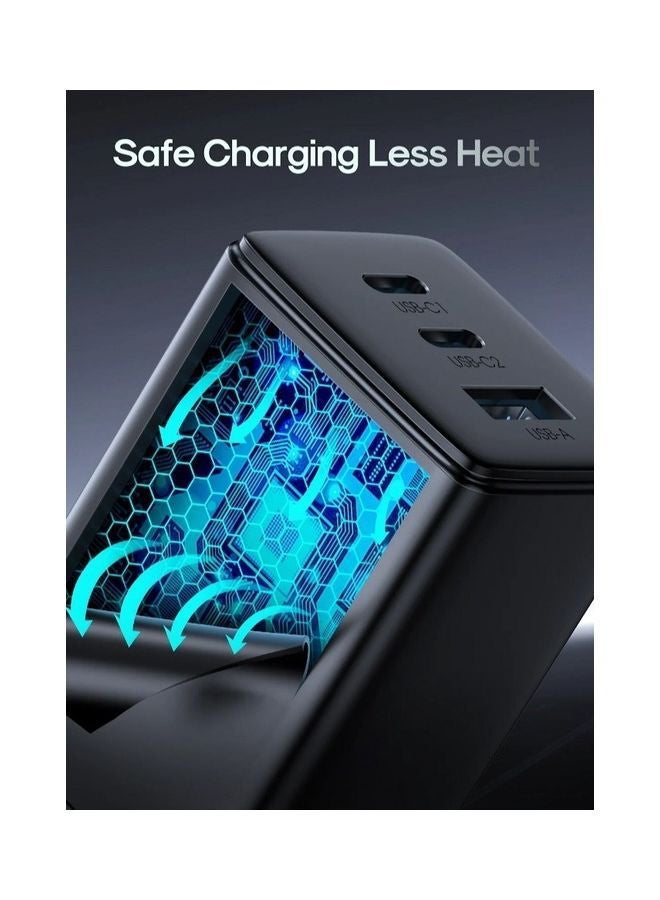JOYROOM - Gan Ultra 65W 2C1A Fast Charger 100W C To C Cable 1.2m Wall Compatible With MacBook Pro/Air, Dell XPS, iPhone 14, iPad Pro, Galaxy S23, Pixel 7, Steam Deck Black - Image 1