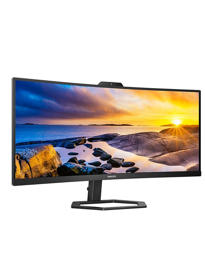Philips - 34 Inch 34E1C5600HE VA Panel UWQHD Curved Frameless Monitor With 5MP Windows Hello Webcam 5W Speakers HDMI Display Port USB C USB Hub Noise Cancellation Microphone Black - Image 1