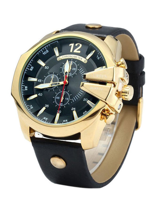 كارين 8176 ساعة يد كوارتز بعقارب وحزام جلدي للرجال - Image 2