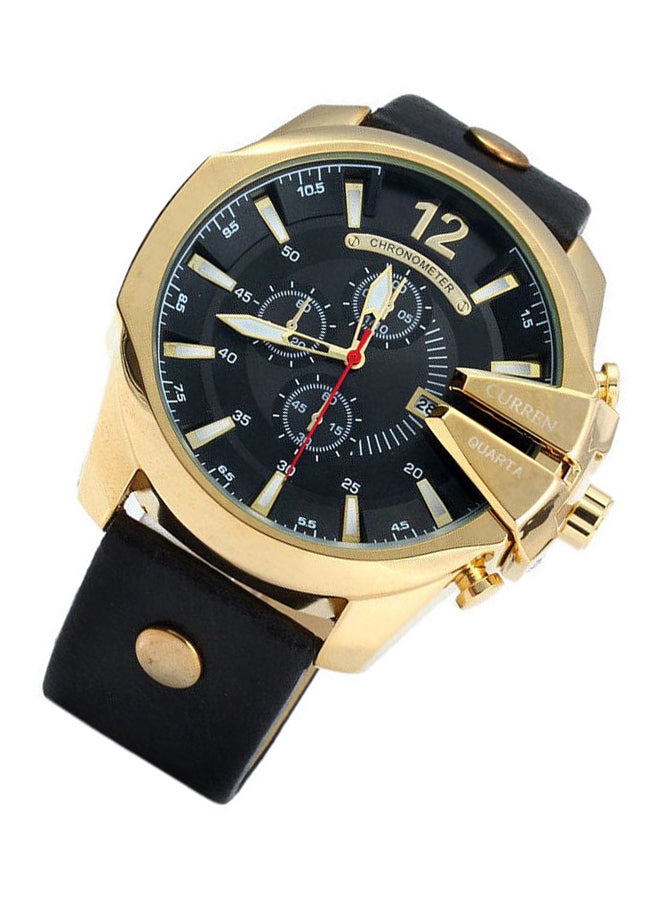 كارين 8176 ساعة يد كوارتز بعقارب وحزام جلدي للرجال - Image 3