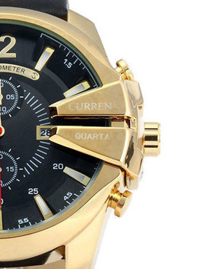 كارين 8176 ساعة يد كوارتز بعقارب وحزام جلدي للرجال - Image 4