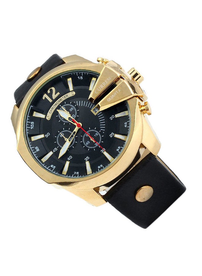 كارين 8176 ساعة يد كوارتز بعقارب وحزام جلدي للرجال - Image 5