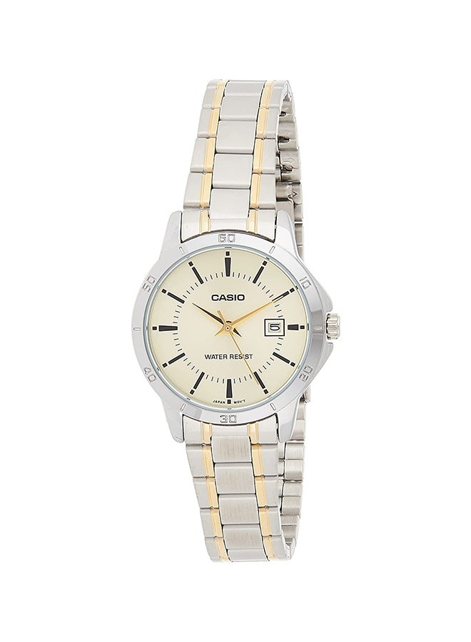 CASIO Women's Stainless Steel Quartz Analog Watch LTP-V004SG-9AUDF - 30 mm - Gold/Silver - Image 1