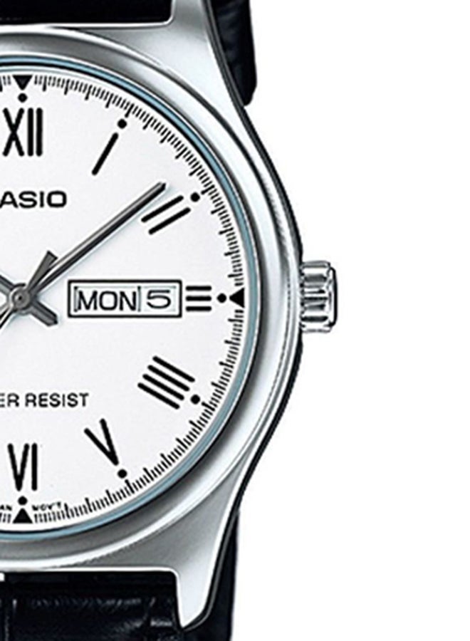 CASIO - Men's Leather Analog Quartz Watch MTP-V006L-7BUDF - 38 mm - Black - Image 1