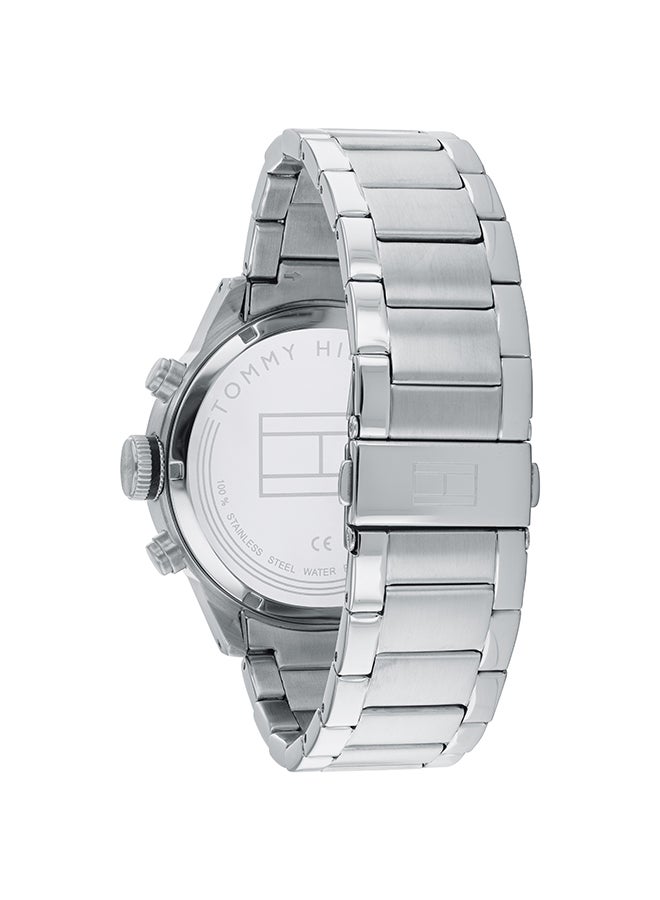 TOMMY HILFIGER - Men's TRENT Round Shape Stainless Steel Analog Wrist Watch 46 mm - SILVER - 1791805 - Image 1