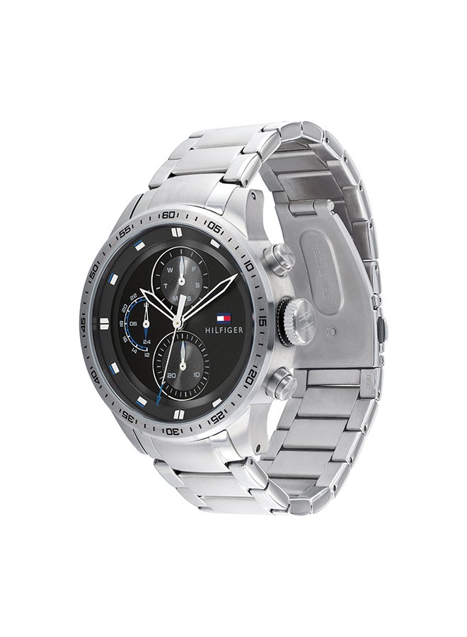 TOMMY HILFIGER - Men's TRENT Round Shape Stainless Steel Analog Wrist Watch 46 mm - SILVER - 1791805 - Image 1