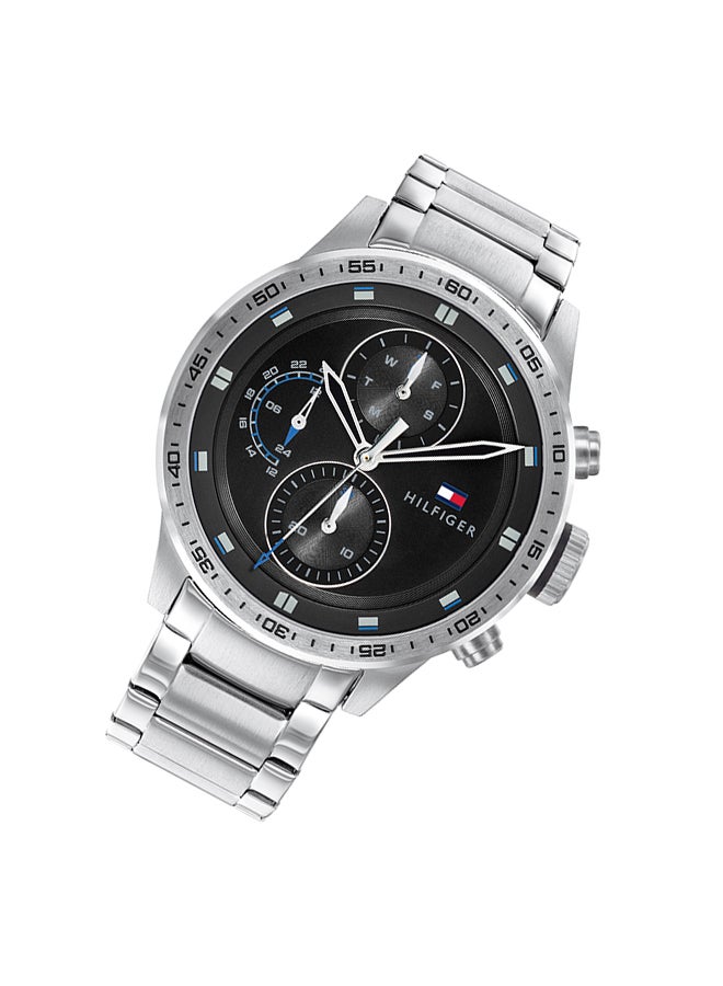 TOMMY HILFIGER - Men's TRENT Round Shape Stainless Steel Analog Wrist Watch 46 mm - SILVER - 1791805 - Image 1