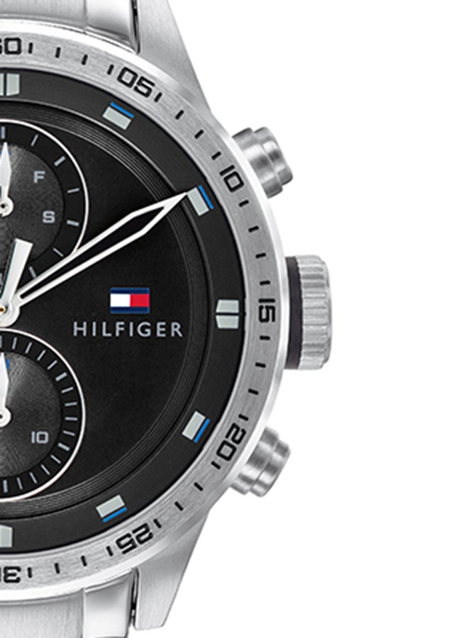 TOMMY HILFIGER - Men's TRENT Round Shape Stainless Steel Analog Wrist Watch 46 mm - SILVER - 1791805 - Image 1
