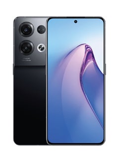 أوبو هاتف Reno 8 Pro 5G ثنائي الشريحة باللون الأسود اللامع وذاكرة الوصول العشوائي (RAM) سعة 8 جيجابايت وسعة 256 جيجابايت - الإصدار العالمي  - Image 2