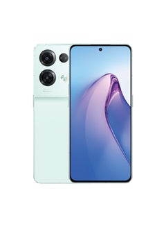 أوبو هاتف Reno 8 Pro 5G ثنائي الشريحة باللون الأخضر اللامع وذاكرة الوصول العشوائي (RAM) سعة 8 جيجابايت وسعة 256 جيجابايت - الإصدار العالمي  - Image 2