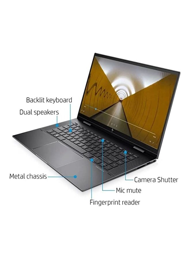 HP Envy x360 2-in-1 (Upgraded Version) Laptop, 15.6" Full HD Touchscreen, AMD Ryzen 5 5500U Processor, 16GB RAM, 256GB SSD, Backlit Keyboard, Webcam, Wi-Fi 6, HDMI, Windows 11 Home, HP Stylus Pen Included English black  - Image 2