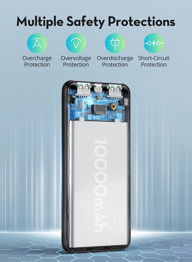 RAVPOWER 10000.0 mAh 10000 mAh Pioneer 3-Port Power Bank 20W White  - Image 4