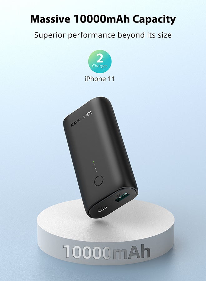 RAVPOWER 10000.0 mAh RP-PB205 10000mAh PD20W+QC 2-Port Portable Charger Slim Version Black  - Image 2